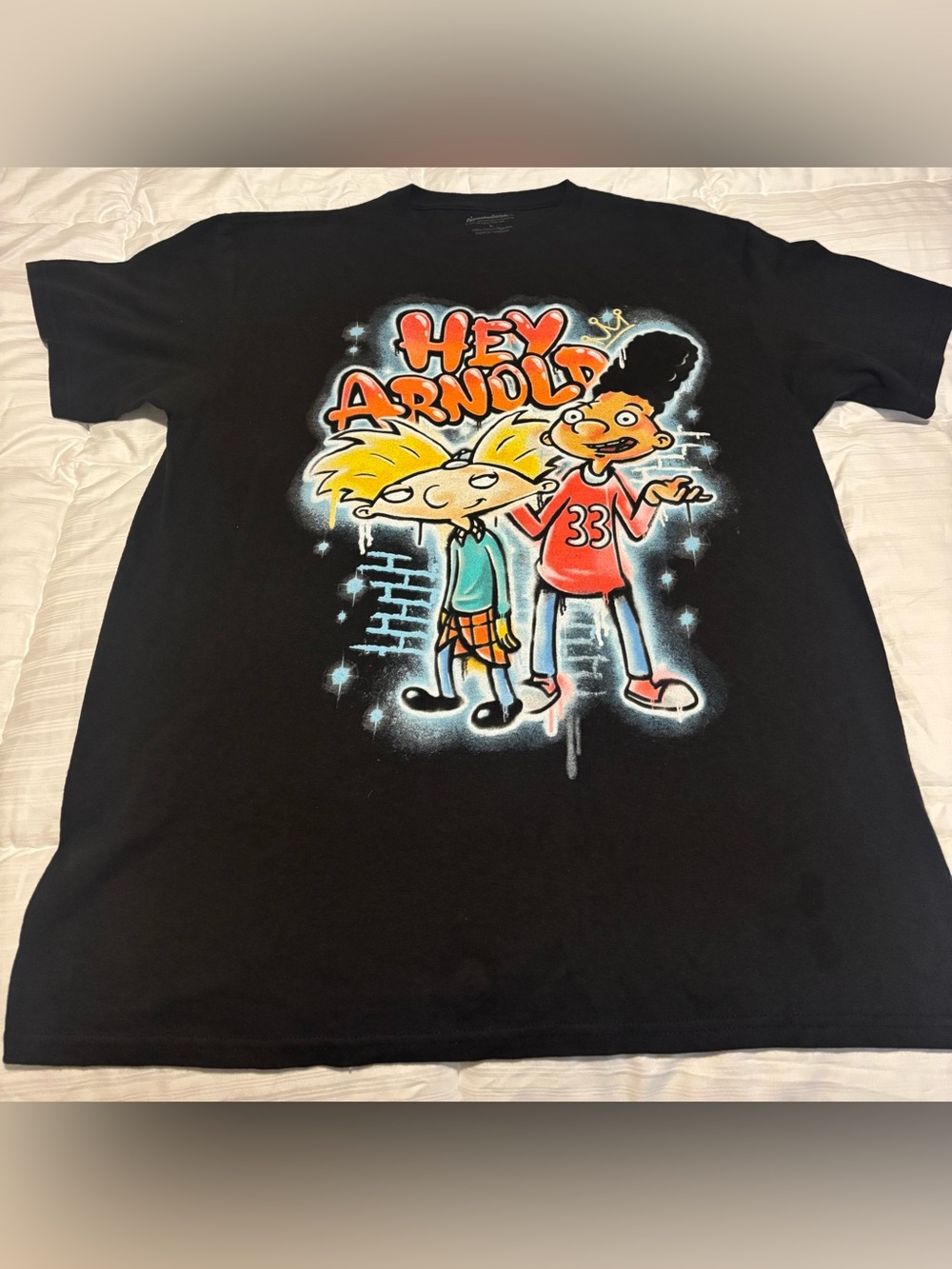 Hey Arnold! Nickelodeon Cartoon Rap Tee T-Shirt Size Large